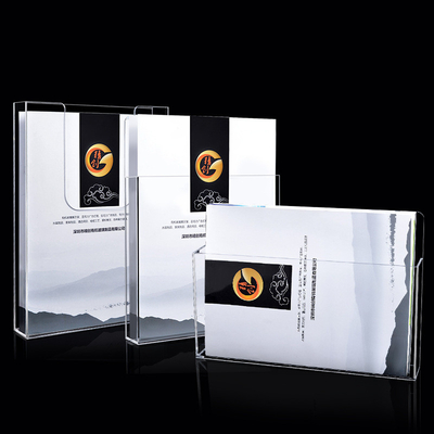 OEM Acrylic Brochure Holders ,  Wall Mounted Plastic 1/3 A4 Leaflet Holder