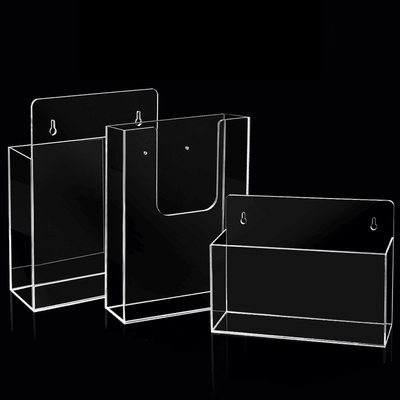 OEM Acrylic Brochure Holders ,  Wall Mounted Plastic 1/3 A4 Leaflet Holder
