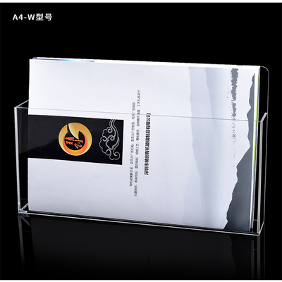 OEM Acrylic Brochure Holders ,  Wall Mounted Plastic 1/3 A4 Leaflet Holder
