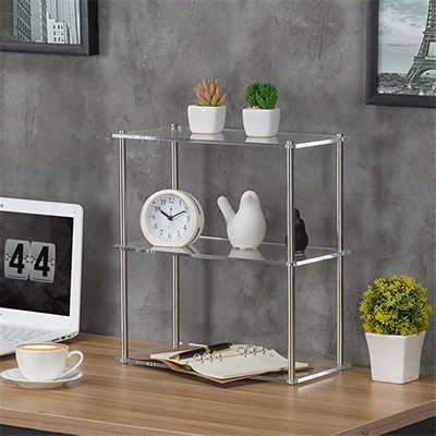 Eco - Friendly Clear Acrylic Tabletop Display Shelves / Cosmetic Store Display
