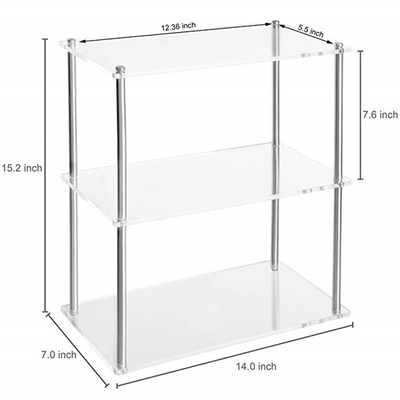 Eco - Friendly Clear Acrylic Tabletop Display Shelves / Cosmetic Store Display