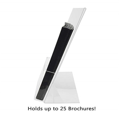 Acrylic Slant Back Insert Countertop Sign Holder 8.5 X 11 Inches With Brochure Pocket