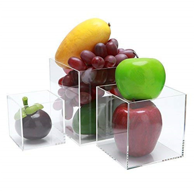 Colored 5 Side Glass Cube Display Box / Large Clear Acrylic Display Cube