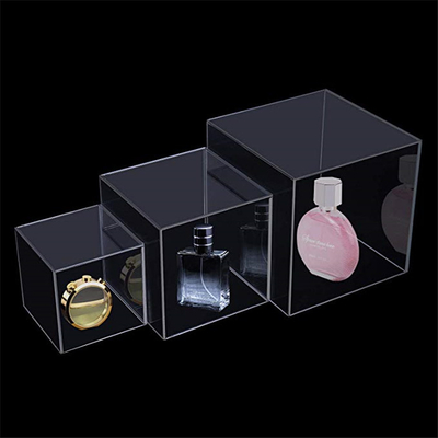 Colored 5 Side Glass Cube Display Box / Large Clear Acrylic Display Cube