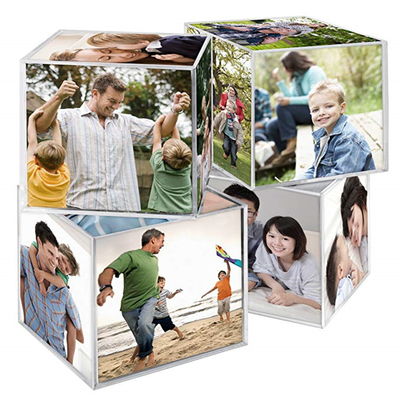 Plastic Acrylic Photo Frames  , Lucite Desktop 6 Sided Acrylic Photo Cubes
