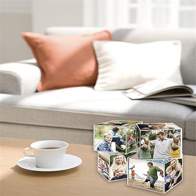 Plastic Acrylic Photo Frames  , Lucite Desktop 6 Sided Acrylic Photo Cubes