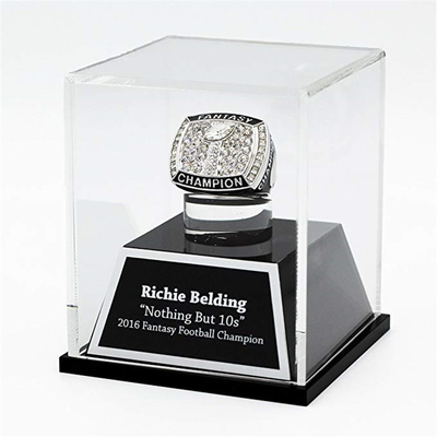 Custom Desktop Acrylic Display Box Protective Trophy Champion Single Ring Display Case