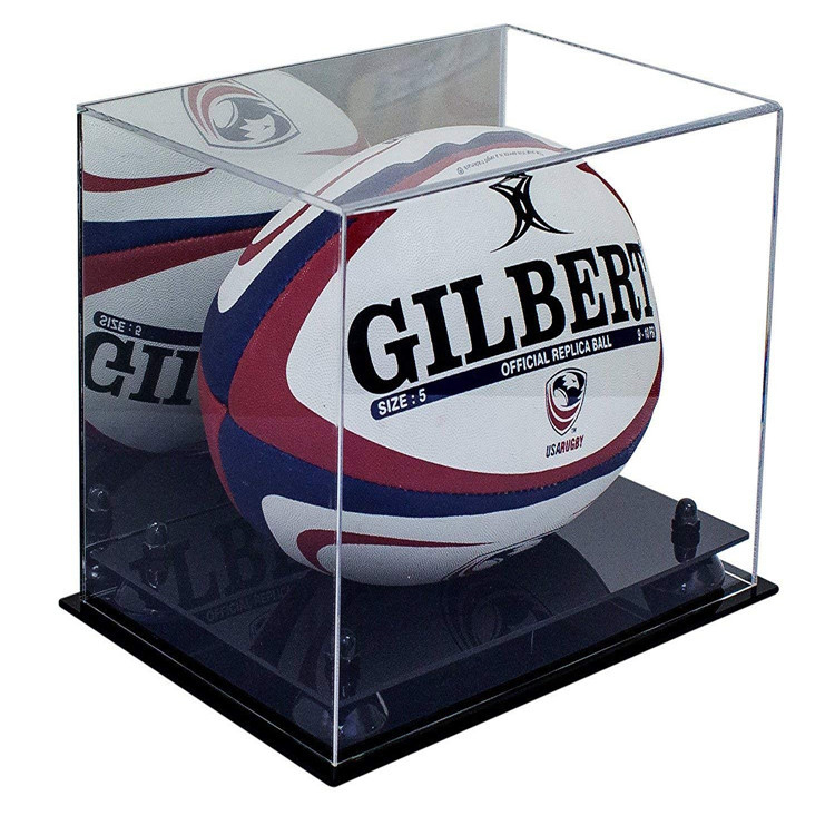 Clear Acrylic Display Case Box Sports Products Shop Tabletop Clear Acrylic Rugby Display Case