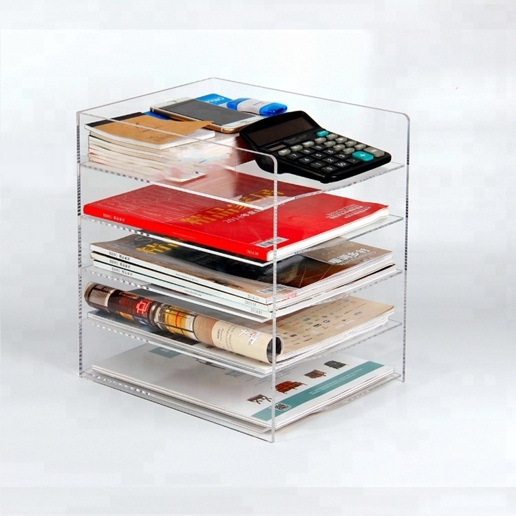 Fashion Acrylic Brochure Holders Home Decoration Acrylic Book Storage Box